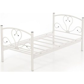 Resim Beyaz Tek Kişilik Ekonomik Karyola 90x190 (Yataksız) 