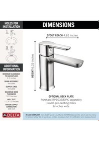 Resim Modern Tek Delikli Banyo Bataryası, Tek Saplı Banyo Bataryası Krom, Banyo Lavabo Bataryası, Tahliye Montajı, Krom 581lf-pp Açık Bej 