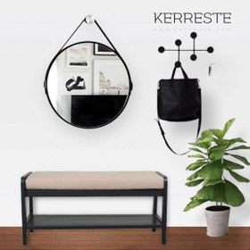 Resim Ahşap Minderli Bank\u002FAyakkabılık- Antrasit 