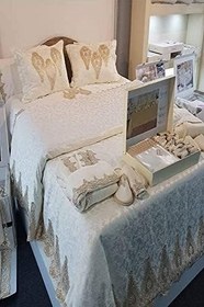 Resim Finezza Serenity Poly&Pamuk Kumaş Krem/Bej Çeyiz Seti 45 Parça - 883 