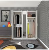 Resim Kenzlife gardırop 5 kapaklı kapılı 150 lilyum byz aynalı gardolap 