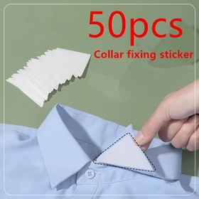 Resim 50 Adet Kendinden Yapışkanlı Yaka Destekleri - Üçgen Gömlek Yakası Desteği, Kot Ceket ve Elbiseler için Kolay Kullanım | Düşünceli Tasarım | Kıyafet Aksesuarları 