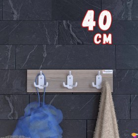 Resim Modilayn Arı 9 Kancalı Banyo Askısı 3' Lü Set 36,4x9, 6 cm Şık Tasarım Ekstra Düzen ve Yer Tasarrufu 