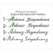 Resim SEÇ Ayna Altı El Yazıları Hologram Taç Yazı Sticker 
