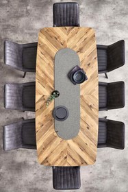 Resim Cesta Amerikan Servis Gri Jüt Düz Runner 37x136 9685 - Gri / 37 x 136 