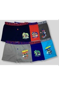 Resim Tutku Erkek 6'Lı Çocuk Çok Renkli Elastan Pamuk Baskılı Boxer 6'Lı Paket. 001 