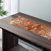 Resim Avrupa Akçaağaç Nakışlı Masa Koşucusu - Sonbahar Yaprakları Tasarımı, Şükran Günü Dekoru için %100 Polyester Dikdörtgen Masa Örtüsü, Toz Geçirmez Yemek ve Kahve Masaları İçin Temizlemesi Kolay Ev Dekorasyonu 