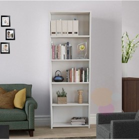 Resim 5 Raflı Kitaplık Kütüphane Beyaz 