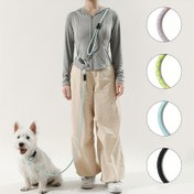 Resim Çok Yönlü Eller Serbest Köpek Tasma - Çizgili Desenli Ayarlanabilir Crossbody Naylon Çekiş İpi, Koşu ve Yürüyüş için İdeal, Tüm Köpek Boyutları için Rahat Tutma Sapı 