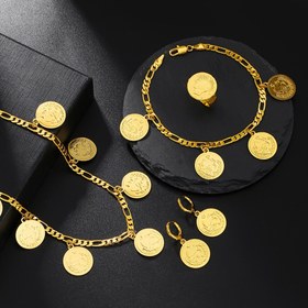 Resim 4 Adet Kadın Modası Basit Yuvarlak Parça Takı Seti 