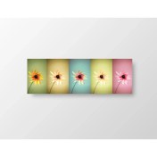Resim Deniz Çerçeve Renkli Çiçekler Tablosu-Çerçevesiz - 120X40 