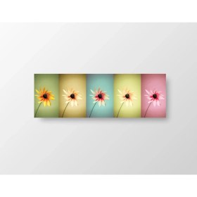 Resim Deniz Çerçeve Renkli Çiçekler Tablosu-Çerçevesiz - 120X40 