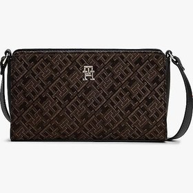 Resim Tommy Hilfiger TH Latam Jacquard Omuz Çantası, Standart, AW0AW18319, Siyah, Kadın 