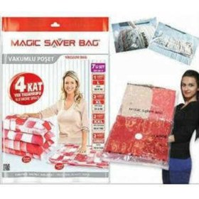 Resim Vakumlu Poşet Vakumlu Saklama Hurç Fermuarlı 6'li 
