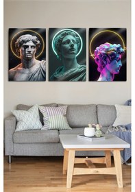 Resim Metal Baskı - 3'lü Yunan Vektörel Tanrı - Dekoratif Tablo 