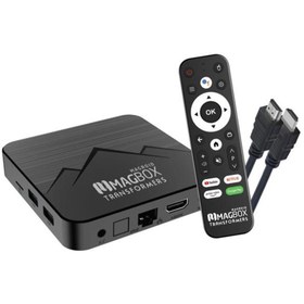 Resim MAGBOX Magroid Transformers 32 GB HDD 4 GB Ram Bluetooth 5G Wifi Ses Komut Kumandalı Android TV Box 