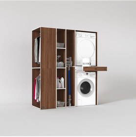 Resim Kenzlife Çamaşır-Kurutma Makinesi Dolabı Ve Giysi Dolabı Çekmeceli Attar Sol Cvz 187 160 60 Banyo Çok Renkli 