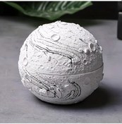 Resim Dashanshop Beyaz Uzay Temalı Ay Tasarımı Paslanmaz Çelik İçlikli Kül Tablası Modern Minimalist Ev Dekoru Doğum Günü, Babalar Günü Hediyesi 