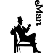 Resim Man Tuvalet-Wc Kapı Duvar Dekor Sticker 36 x 60 cm 