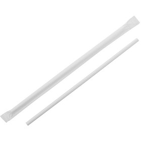 Resim 6mm Sargılı Beyaz Kağıt Pipet - 20cm (5500 Adet/Koli) 