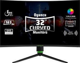 Resim Aryond A32 V1.2 32 Inç Qhd 2560x1440 165 Hz 1 Ms Ince Çerçeve Hoparlörlü Curved Oyuncu Monitörü 