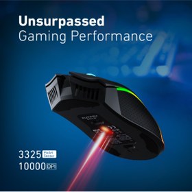 Resim VERTUX Oyuncu Mouse Gamecharged Kablosuz Şarj Istasyonlu 10.000 Dpı Led - Mustang 