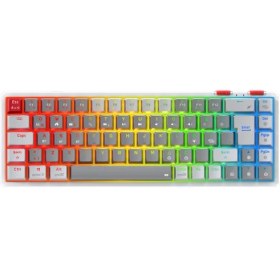 Resim Rampage Yoru Mını Pro Gri/beyaz 2.4ghz+Bt5.0+Type-C 5 Bağlantı Outemu Red Swich Q Mekanik Gaming Oyuncu Klavye Rgb 