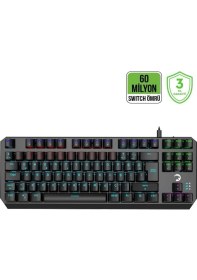 Resim Gamepower Overlord 60M Mekanik Mavi Switch Türkçe Q 88 Tuş USB Gaming Klavye - 3 Yıl Garantili 