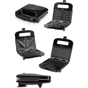 Resim Goldmaster Trimax 4’ü Bir Arada Çıkarılabilir Mini Tost Izgara Waffle Sandviç Makinesi GM7452 