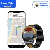 Resim Haino Teko Germany Rw-68 Premium Erkek Akıllı Saat 3 Kordon Arama Sağlık Spor Takip Navigasyon Akıllı Saat Gold 