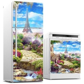 Resim Buzdolabı Ve Bulaşık Makinası Beyaz Eşya Sticker Kaplama Eyfel Yo 