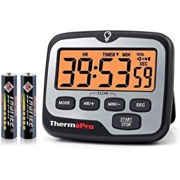 Resim ThermoPro TM01 Alarmlı Işıklı Kronometre - Geri Sayım Sayacı ve Dijital Saat 