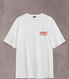 Resim Chucky Charles Lee Ray Oyuncak Bebek Bıçak Sırt Ön Baskılı Oversize Tişört Unisex T-Shirt 