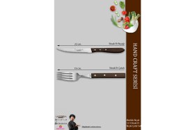 Resim UltraMint El Yapımı Steak ve Kahvaltı Bıçak Çatal Seti, 12 Parça Mutfak Takımı 