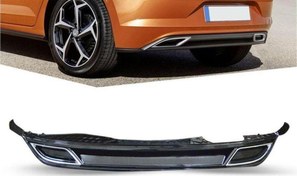 Resim Vw Polo R Line Arka Difüzör + Krom Görünüm Egzos Ucu 2017- Stuning