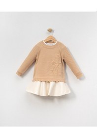 Resim Xo Kids Kız Çocuk Elbise 3-7 Yaş 4026 Bej 
