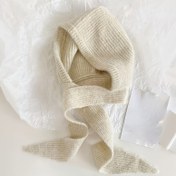 Resim 1 adet Kadınlar için Rahat Kışlık Başörtüsü - Yumuşak Bej, Elastik Uyum ile Kulak Kılıfları, Bağcıklı Kapatma, Şükran Günü ve Soğuk Hava için Mükemmel, Sadece Elde Yıkama, Kışlık Başlık | Rahat Başlık | Dokulu 