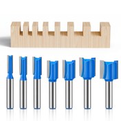 Resim 1 Adet JGZUI 8mm Şaftlı Düz Tungsten Karbür Çift Dişli Freze Ucu - Ayarlanabilir Yükseklik, Parlak Mavi Kaplama, Kalıp Taşlama ve Ahşap İşleme için Düz Baş Tasarım, Kalıp Taşlama Makineleriyle Uyumlu, Montaj Gerektirmez, Profesyonel Marangozluk Aleti, Şık Tasarım, Dayanıklı Yapı 
