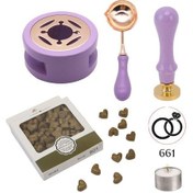 Resim Davetiye Mum Mühürü Uygulama Seti Lavanta Renk 661 Yüzükler 