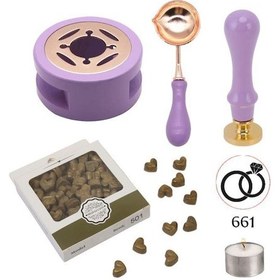 Resim Davetiye Mum Mühürü Uygulama Seti Lavanta Renk 661 Yüzükler 