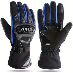 Resim Tcherchı Erkekler Ve Kadınlar İçin Suya Ve Rüzgara Dayanıklı Motosiklet Eldivenleri Mavi Xl 