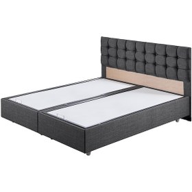 Resim Venedik İkili Set, Venedik Çift Kişilik Baza Başlık Seti Antrasit 150 x 200 