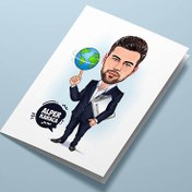 Resim Dünyayı Parmağında Oynatan Adam Tebrik Kartı 