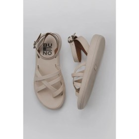 Resim Bueno Shoes Krem Deri Kadın Parmak Arası Sandalet 01WY2315 01WY2315 