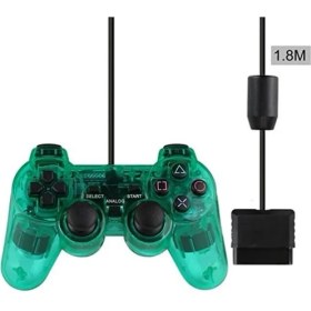 Resim Papajack Yeşil Kablolu Denetleyici Gamepad Sony Ps2 Playstation2 Çift Şok Konsolu Video Oyunu Joystick Gamepad Uzun Kablo Joypad Dropship (Yurt Dışından) 