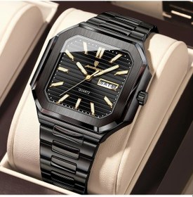 Resim Fochsia Poedagar Erkekler İçin Şık Ve Çok Yönlü Kuvars Saat 672 All Black 5 Paslanmaz Çelik Suya Dayanıklı Diğer 