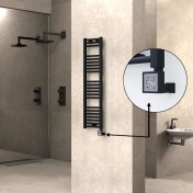 Resim Radiva Haiti Elektrikli Havlupan 300 Watt 300X1200 Düz Mat Siyah (Ktx3 Termostatlı) 