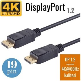 Resim Irenis Displayport Kablo - 19 Pin - 165 Hz Destekli - 21 Gbit 2 M 