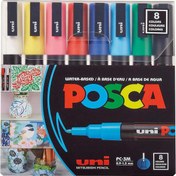 Resim Uni Posca 3M Boyama Markörü Ana Renkler 8'li Set 