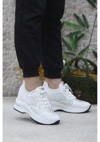 Resim Fort Guja 24k304 Beyaz Taş Detaylı Kalın Taban Sneaker Kadın Ayakkabı 001 